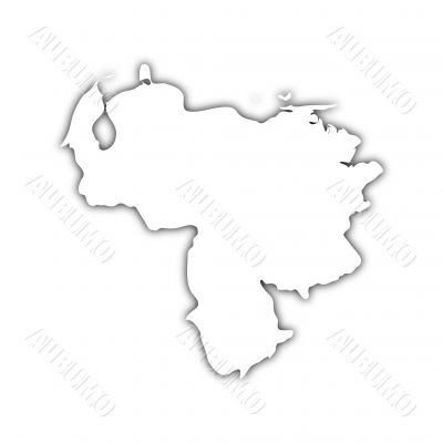map of venezuela with shadow
