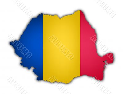 flag and map of rumania