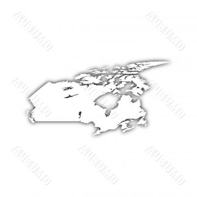map of canada with shadow