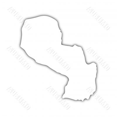 map of paraguay with shadow