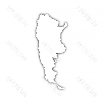 map of argentina with shadow