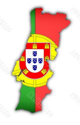 flag and map of portugal flag and map of portugal