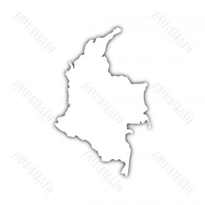 map of columbia with shadow map of columbia with shadow