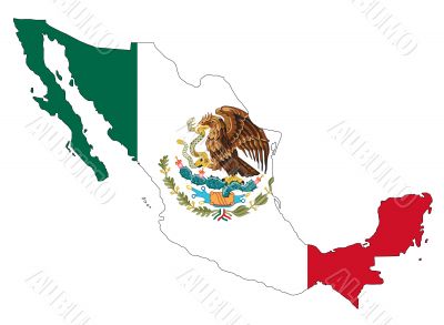 map and flag of mexico map and flag of mexico