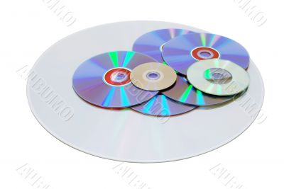 Various size and formats of disks