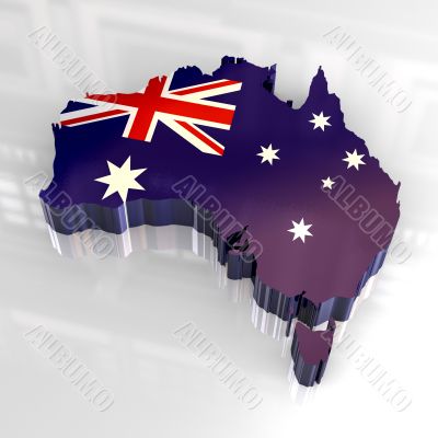 flag map of australia - 3d made