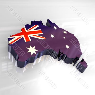 flag map of australia - 3d made