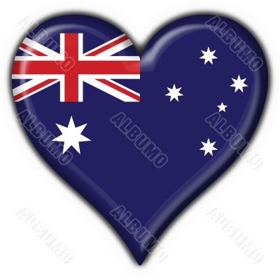 Australian button flag heart shape - 3d made Australian button flag heart shape - 3d made