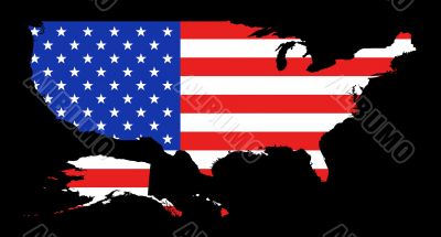 USA Flag Map