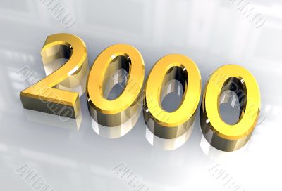 year 2000 in gold 3d year 2000 in gold 3d