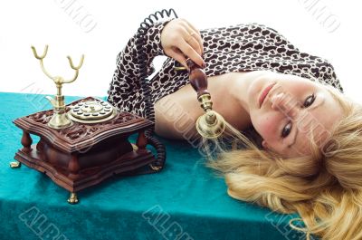 Lovely girl on telephone