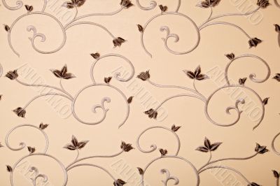 Beige leather with floral ornament