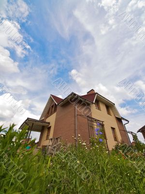 Out-of-town house on a grass-plot