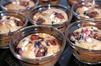 Tasty muffins with berries and nuts Tasty muffins with berries and nuts