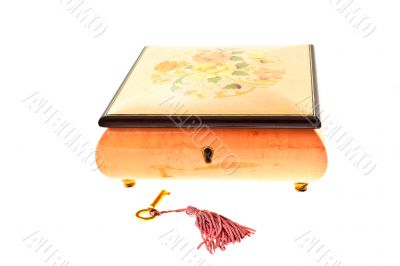 pink wood encrusted box for jewelry