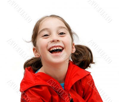 Laughing girl with pigtails Laughing girl with pigtails