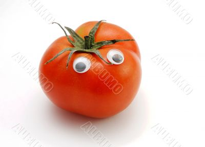 Funny tomato with eyes isolated Funny tomato with eyes isolated
