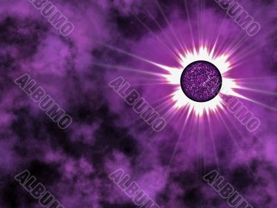 Golden star in space.