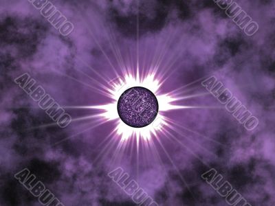 Golden star in space.