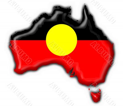 Australian Aboriginal button flag map shape