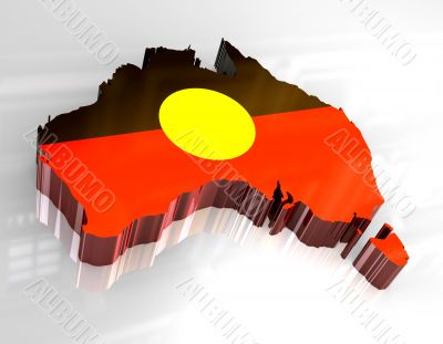 3d flag map of Australian Aboriginal
