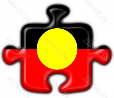 Australian Aboriginal button puzzle round shape