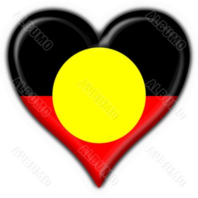 Australian Aboriginal button flag heart shape