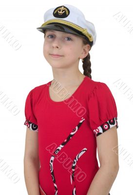 Young girl in uniform cap