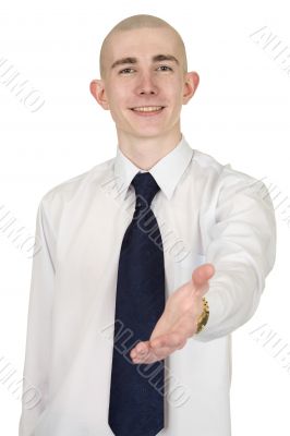 Business man with an open hand Business man with an open hand