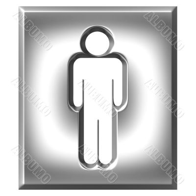 3D Silver Male Sign