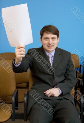 Young man at conference