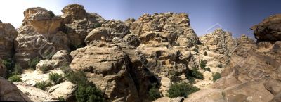 Petra ruins and mountains in Jordan