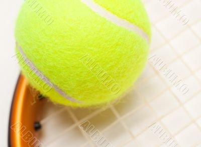 Abstract Tennis Ball, Racquet and Strings