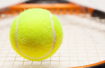 Abstract Tennis Ball, Racquet and Strings