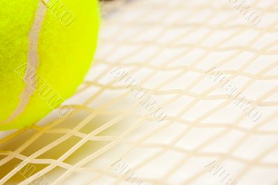 Abstract Tennis Ball, Racquet and Strings