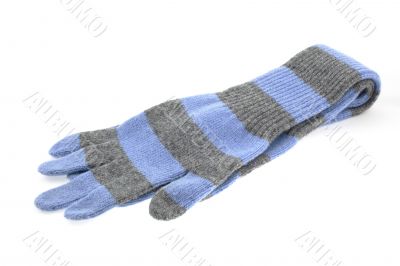 pair of wool striped gloves