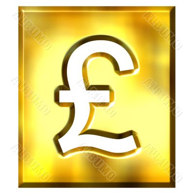 3D Golden Framed Pound Sign