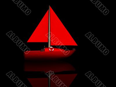 ship. 3D yacht sport icon