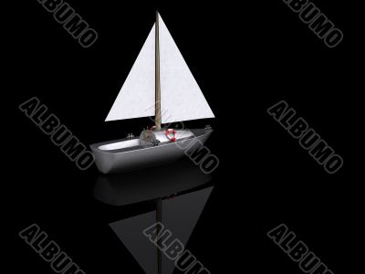 ship. 3D yacht sport icon