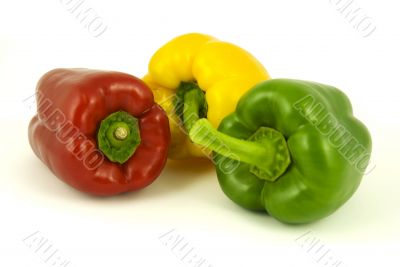 Three bell peppers