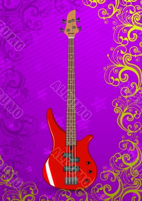 Vector illustration of bass guitar