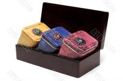 Box with tea, iron packing