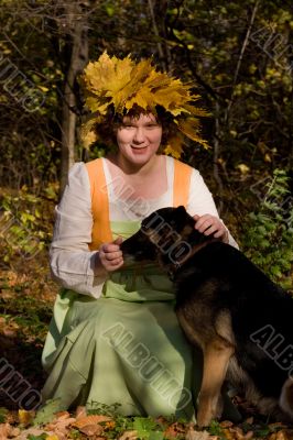 Woman and dog