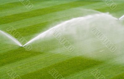 Watering a stadium