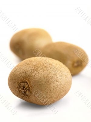 kiwi on white background with shadows