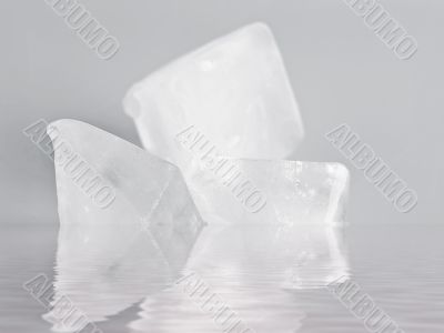 ice cube on the water