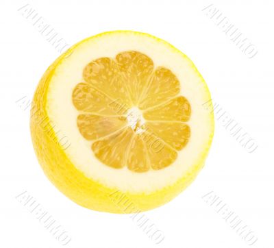 half of lemon. isolated with clipping path