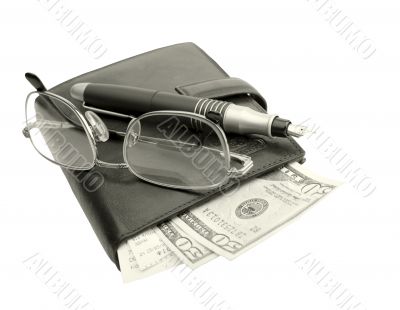 a few bucks, dairy and ink pen. With clipping path a few bucks, dairy and ink pen. With clipping path