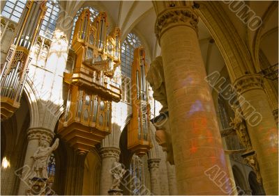 Interior of saint Michael's Cathedral, Brussels.