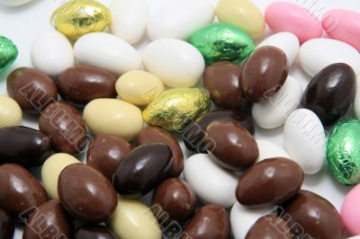 easter sugar and chocolate almonds